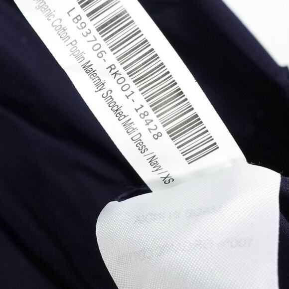 New Quince Women’s Navy Organic Cotton Poplin Smocked Midi Dress Maternity XS - Picture 8 of 10